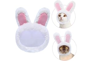 FRIENDA 2 Pieces Easter Cat Costume Easter Pet Cap Bunny Rabbit Hat with Ears for Cats and Small Dogs Pets Costume Accessories