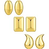 Howoo Stud Earrings Set for Women & Girls High Polished Smooth Earrings Howoo Daily Style