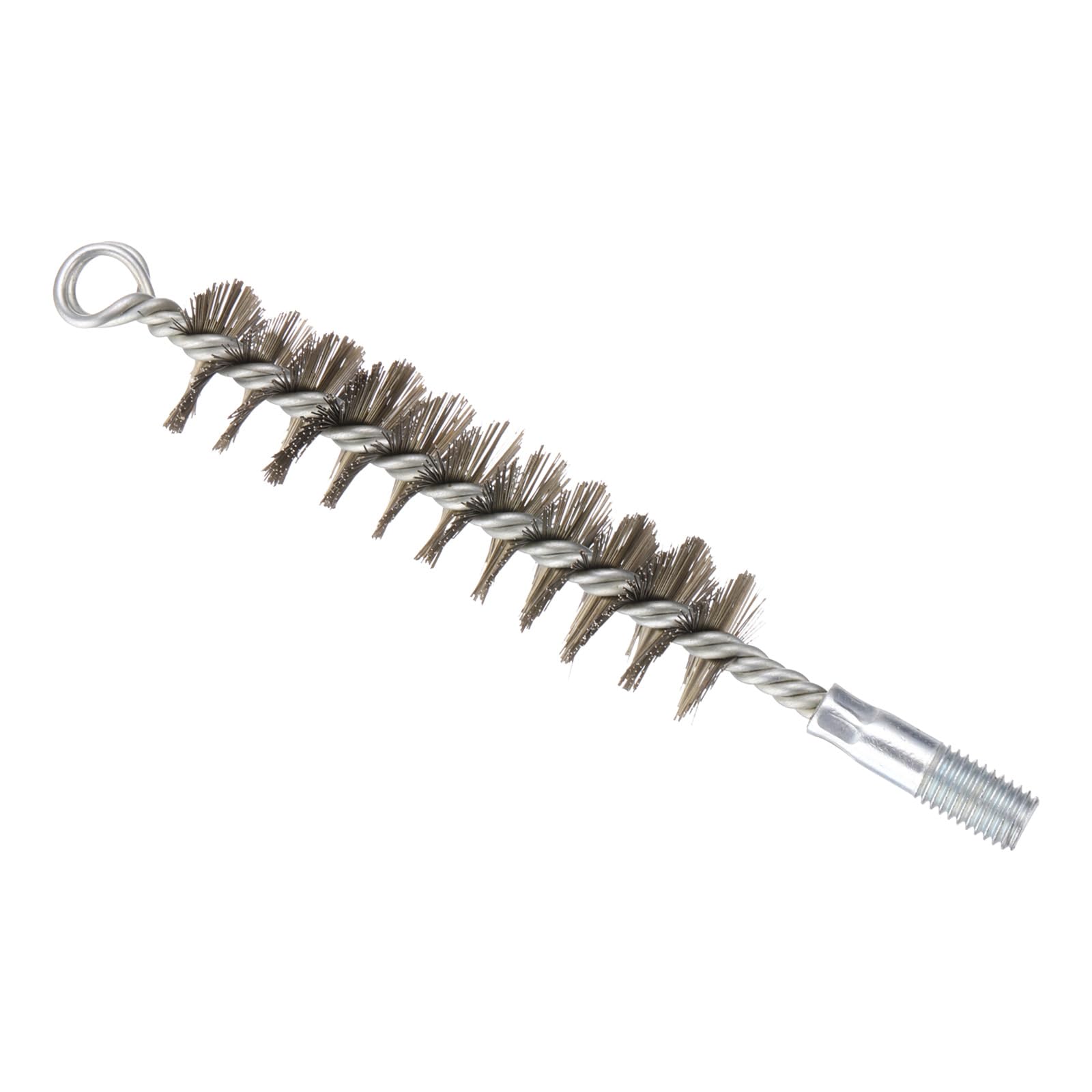 PATIKIL 32mm Dia Bore Brush, Stainless Steel Twisted Wire Cleaning Brush Round Cylinder Pipe Cleaner with 12mm Spiral Shank for Tubes, Ports, Bearings, Drill Driver, Silver Tone
