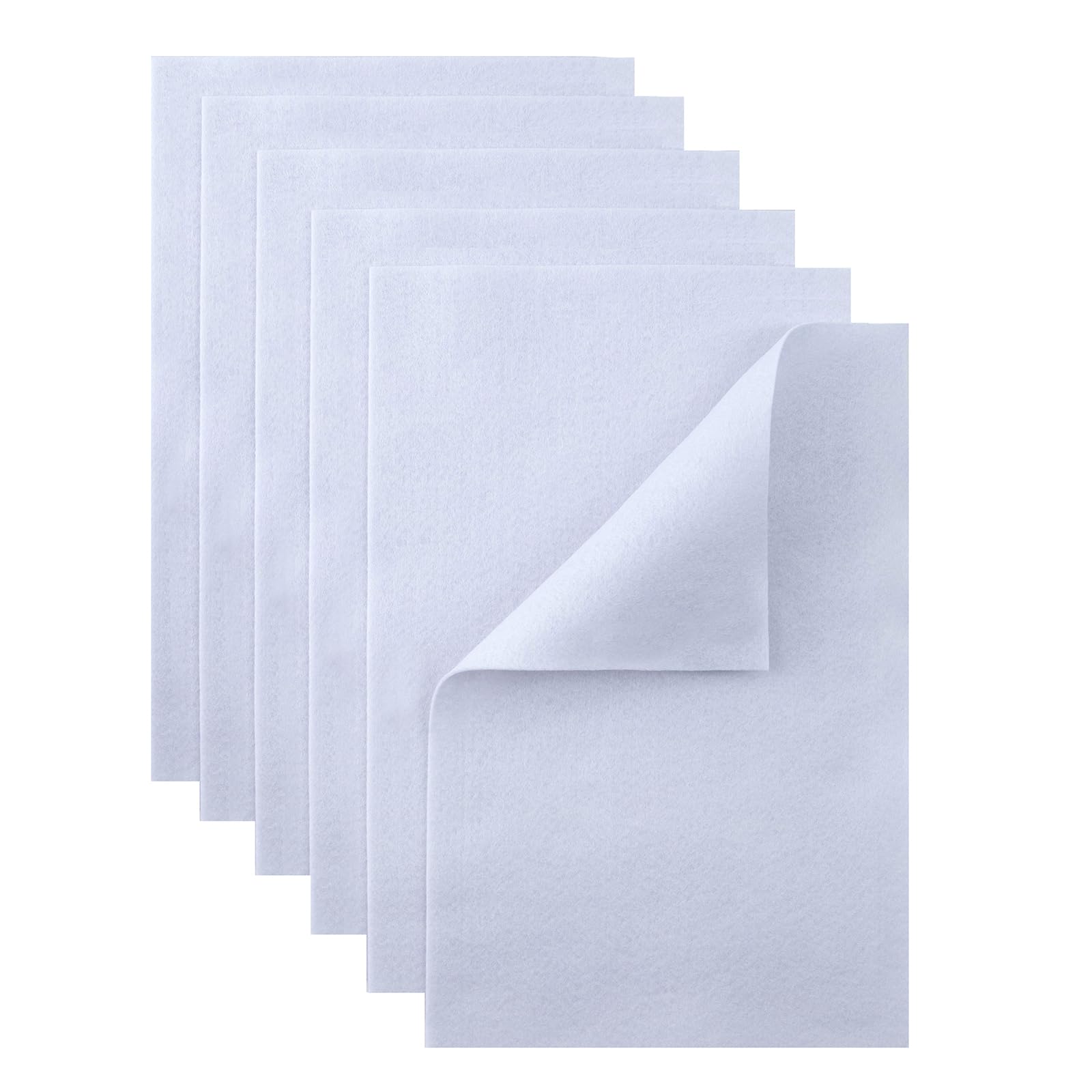 HaoFeiJH White Felt Sheets - 6PCS Soft Felt Squares