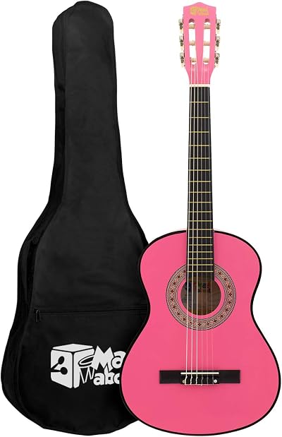 Mad About MA-CG03 3/4 Classical Guitar Pink Nylon String Carry Bag Strap