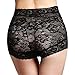Eve's Temptation Aubree High Waist Panties Premium Soft Stretch Lace Comfortable Sexy Underwear for Women,Large,Black Floral