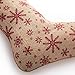 SANNO 18 inch Beige Christmas Stockings,Gifts Large Bulk Holder Hanging Burlap Decorations Christmas Stocking with Red Poinsettia Flower Design, Snowflakes Craft Socks Decorations Holiday Ornament