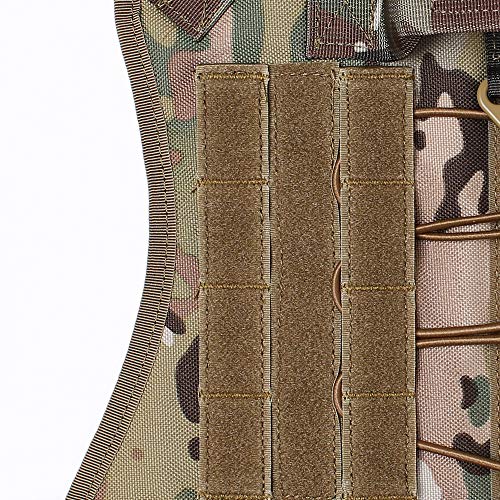 Kylebooker Tactical Dog Harness Service Vest Outdoor Military Patrol K9 Working Dog Vest Hunting Dog Training Clothes (L(27"-37" Chest Girth), Camouflage - Thumbnail 6
