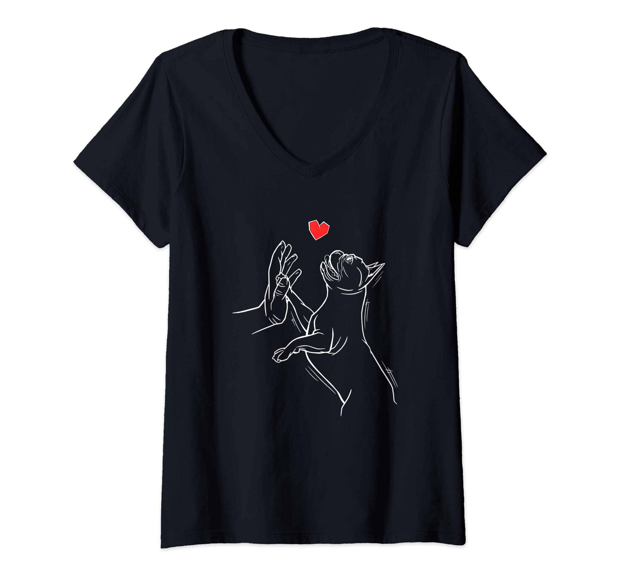 Womens French bulldog for dog dad & dog mummy - bully V-Neck T-Shirt