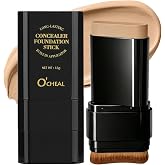 O'CHEAL Concealer Foundation Stick with Brush, Full Coverage Makeup 03# | 2-in-1 Foundation and Concealer Stick for Even skin tone, Contouring, Easy blending and Long-lasting wear