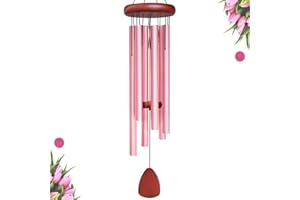 WENANA Large Wind Chimes Outside, Soothing Melodic Aluminium Memorial Sympathy Wind Chime, Suitable Outdoor Garden Patio Decor, Gift for Mom Women Neighbors (36 Inches Pink)