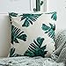 MIULEE Pack of 4 Tropical Leaves Series Throw Pillow Cover Decorative Cotton Linen Burlap Square Cushion Cover Pillow Case for Car Sofa Bed Couch 18 x 18 Inch