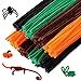 Caydo 320 Pieces Halloween Pipe Cleaners Chenille Stems 6mm x 12inch, Chenille Stems for DIY Art Craft Decorations (Black, Brown, Dark Green, Orange)