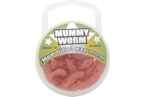 EUROTACKLE Mummy Worm - 35 Real Wax Worms - Preserved Live Bait