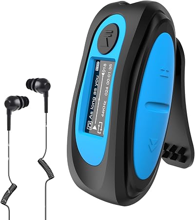 AGPTEK IPX8 Waterproof MP3 Player with Screen and Clip