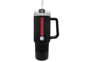 The Fanatic Group University of Georgia 40oz. Tumbler with Handle and Straw - Black