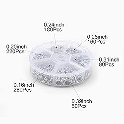 1000Pcs O Ring Connectors Metal Open Jump Rings Set