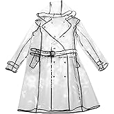 XUJIQI Waterproof Portable Raincoat, Rain Coats for Women Clear Reusable Rain Resistant Poncho with Hoods and Belt for Rain Jacket Outwear, Festivals, Outdoors