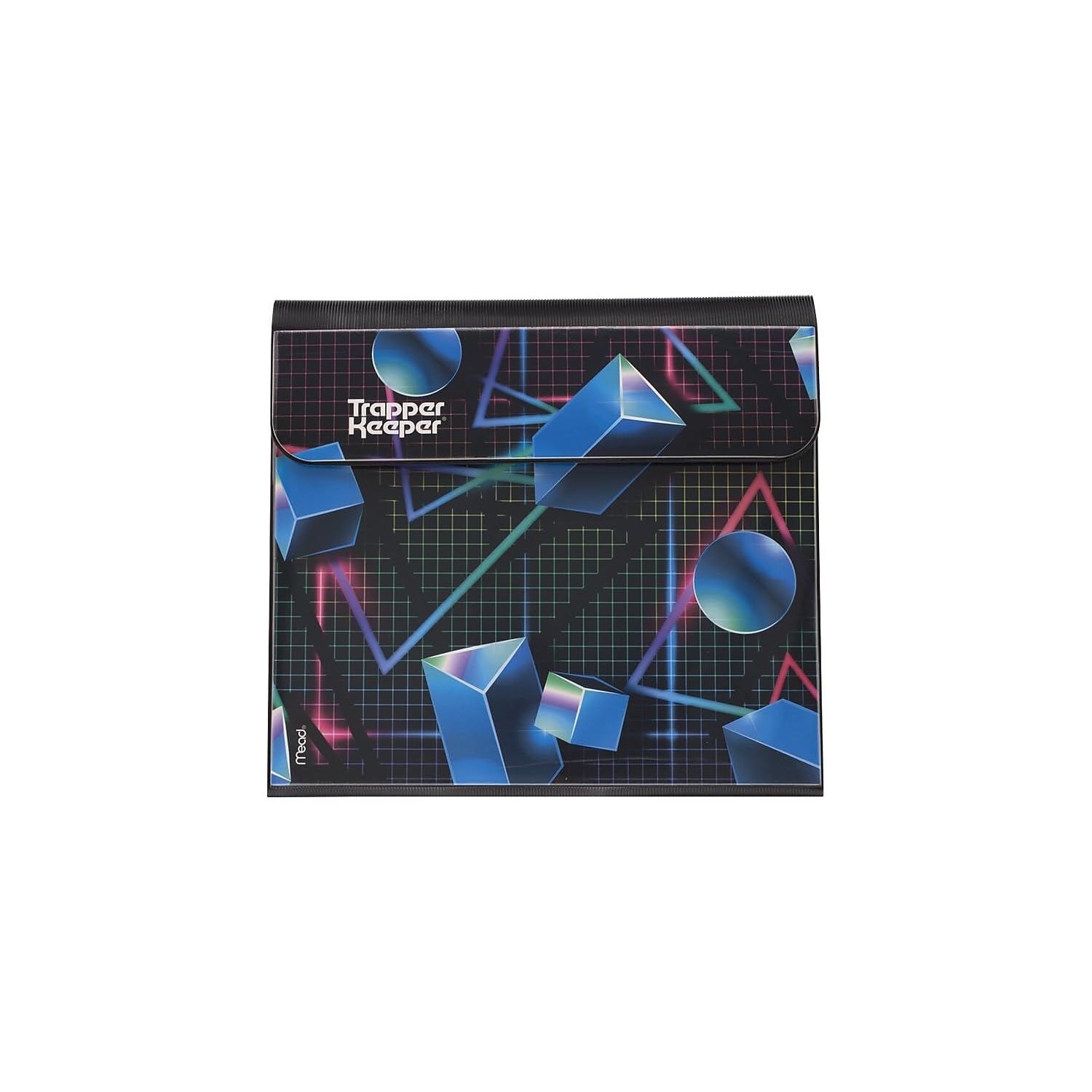 Photo 1 of Mead Trapper Keeper Binder, Retro Design, 1 Inch Binder with Folders and Pockets, Holds 8-1/2" x 11" Paper, Shapes (260038CQ1-ECM)