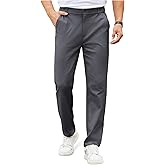 COOFANDY Mens Casual Chino Pants Elastic Waist Lightweight Trousers Classic-Fit Business Dress Pants with Pockets