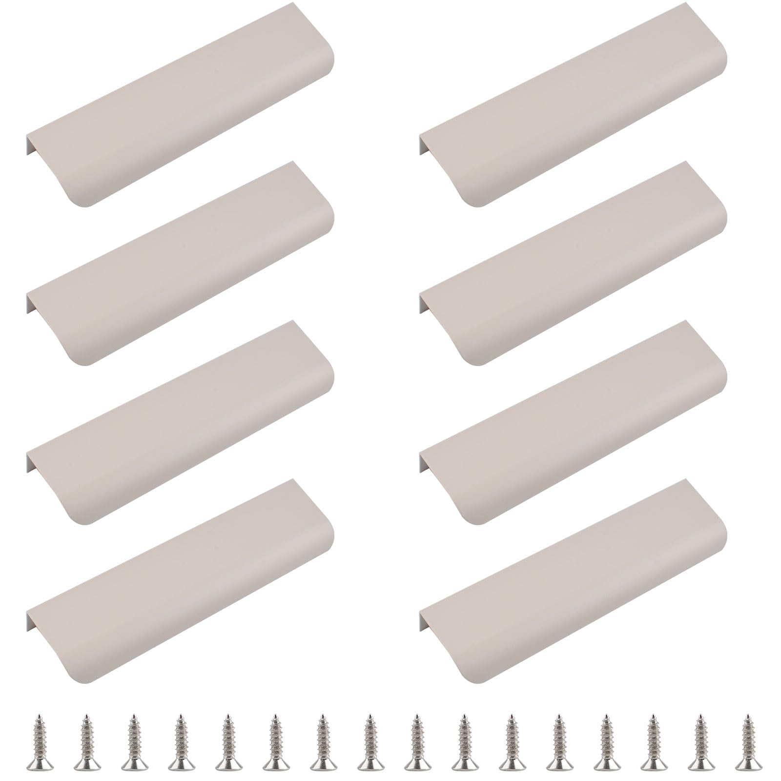 MOROBOR Finger Edge Pull, 8pcs Concealed Handle Modern Style Drawer Handles, Curved Aluminum Alloy Invisible Handle for Cabinet Hardware Drawer,120mm/Cashmere Gray — image 1