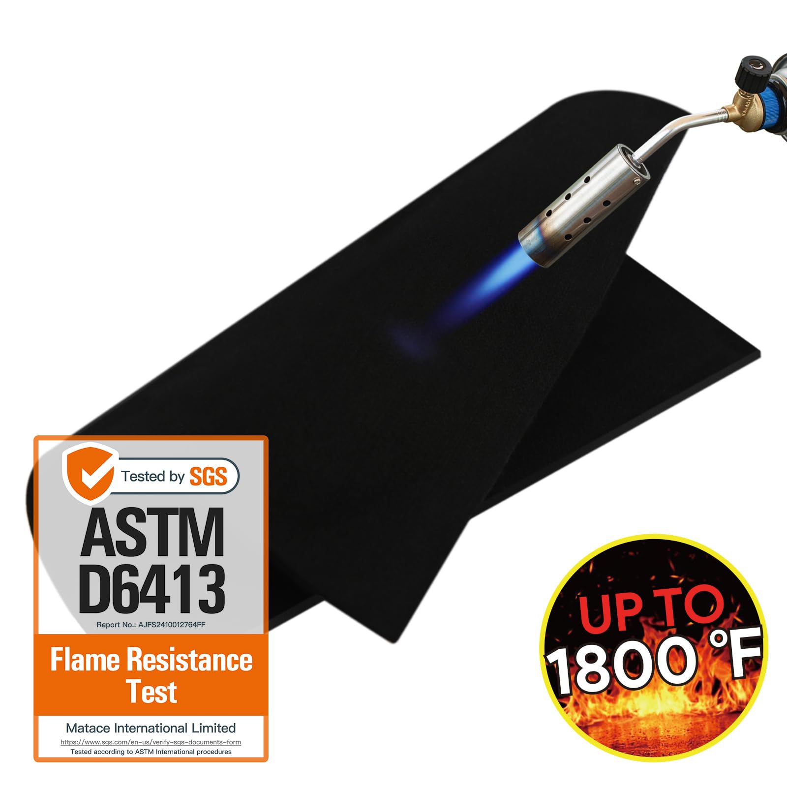 Photo 1 of Matace 2 Pack 12x14 Inch Fireproof Welding Blanket & Pad, 5mm Thickened Fire Resistant Carbon Felt Cloth, Flame Retardant Fabric for Stove Wick, Heat Shield for Soldering, Firepit, Smoker, Black