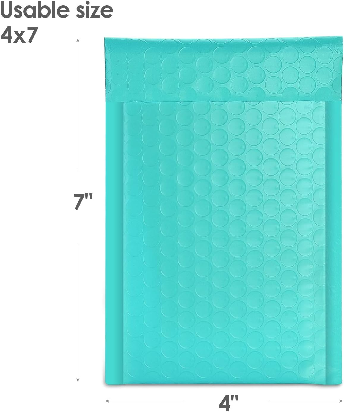 Metronic 50pcs Poly Bubble Mailers 4x8 Inch Padded Envelopes #000 Bubble Lined Poly Mailer Self Seal Teal: Office Products