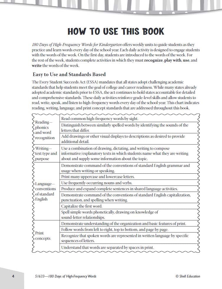 180 Days of High-Frequency Words for Kindergarten - Learn to Read Kindergarten Workbook - Improves Sight Words Recognition and Reading Comprehension for Grade K, Ages 4 to 6 (180 Days of Practice)
