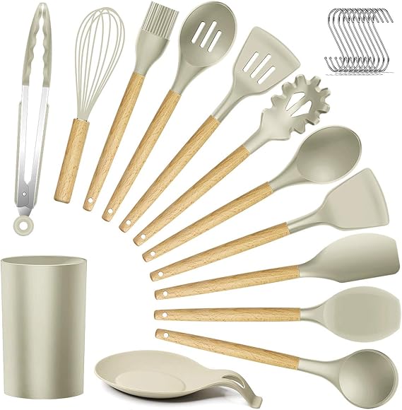 *HOT!* Amazon Silicone Kitchen Utensils Cooking Utensil Set Cooking