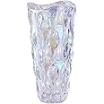 Eastern Rock Heavy Glass Flower Vase Thickened 3.5lb 9.5inch Sparkle vase Bohemian Style, for Centerpieces,Wedding,Gifts, Per