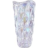 Eastern Rock Heavy Glass Flower Vase Thickened 3.5lb 9.5inch Sparkle vase Bohemian Style, for Centerpieces,Wedding,Perfect Home Decor (Sparkle)