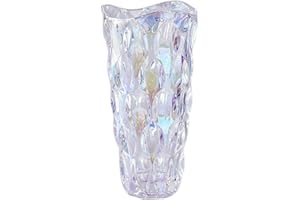 Eastern Rock Heavy Glass Flower Vase Thickened 3.5lb 9.5inch Sparkle vase Bohemian Style, for Centerpieces,Wedding,Perfect Home Decor (Sparkle)