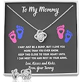 Baby Feet Jewelry Necklace, Mommy To Be Gifts For 1st Time Mom, To My Mommy Necklace Baby Bump, Gifts For Pregnant Women Mom To Be