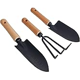 Gardening Tool, 3Pcs Heavy Duty Gardening Kit Including Trowel Transplanter Cultivator Gardening Hand Tools (3pcs Garden Tool)