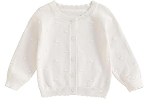 Faithtur Baby Girl Cardigan Sweater Long Sleeve Button Up Knit Sweatshirt Jacket Toddler Baby Girl Fall Outfits