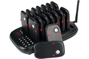 Retekess TD175 Restaurant Pager System, Restaurant Buzzer Pagers with Vibration, Mute Keyboard,3280ft Long Range,16 Beepers f