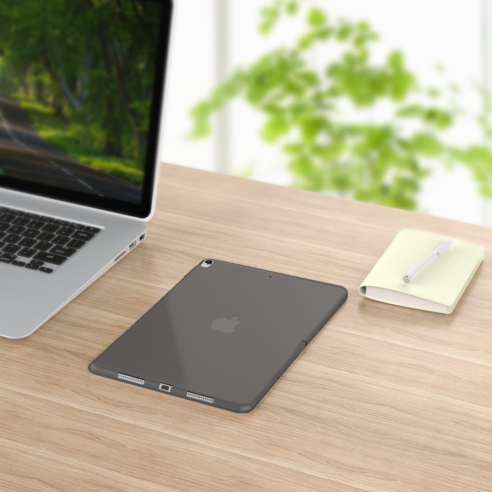 HBorna Cover per iPad Pro 10.5 2017 Custodia, Custodia [Crystal Clear] Case Flessibile Silicone TPU Trasparente [Ultra sottile] [Leggera] Cover per Apple iPad Pro 10,5 Pollice - Grigio