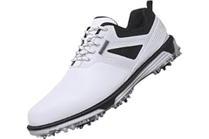 ULTIANT Men's Golf Shoes Fixed Nailless Sole Waterproof Lightweight No-Slip Walking Shoes Size7.5-14