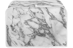 Talayituse Marble Print 2 Slice Toaster Cover, Washable Kitchen Small Appliance Dust Cover Bread Toaster Oven Cloth Cover Organizer Bag Dust & Fingerprint Protection