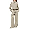 Casly Lamiit Women's 2 Piece Outfits Lounge Set 2025 Oversized Half Zip Sweatshirt Wide Leg Sweatpant Set Sweatsuit Tracksuit