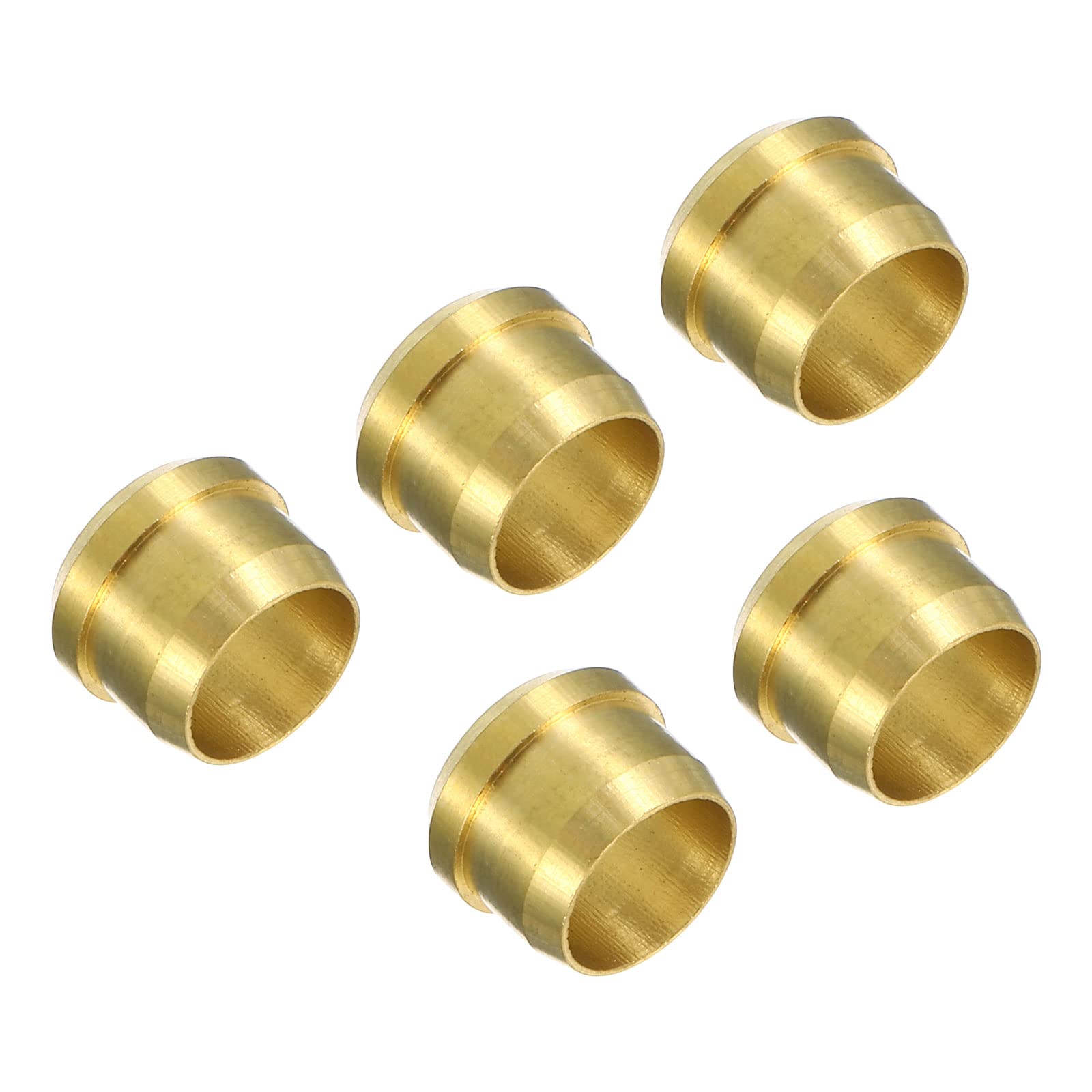 PATIKIL 8mm Tube OD Brass Compression Sleeves Ferrules 5 Pack Brass Compression Fitting Assortment Kit — image 1