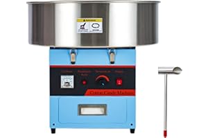 Garvee Tabletop Electric Cotton Candy Machine- 1000W Commercial Floss Maker, Stainless Steel Bowl, Sugar Scoop, Drawer, Pink,