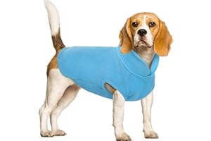 FUAMEY Dog Fleece Vest,Warm Sweatshirt Puppy Stretchy Sweater Pullover Dog Turtleneck Coat Dog Winter Jacket with Leash Hole, Dachshund Sweaters Yorkie Clothes for Small Medium Large Dogs Blue XL
