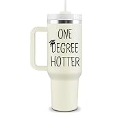 Graduation Gifts for Her, Him - 40 oz Insulated Tumbler - 2026 Funny College, Masters Degree, Phd Graduation Gifts for Women Men - One Degree Hotter - Stainless Steel Travel Cup with Lid & Straw 40 oz