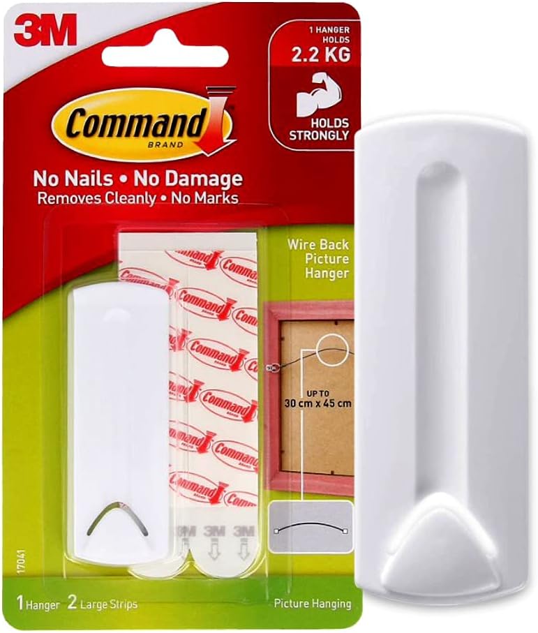 Command Wire-Backed Picture Hanger Damage Free Wall Hook 1 Hanger 2 Large