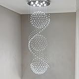 Sefinn Four Modern Crystal Chandelier Spiral Sphere