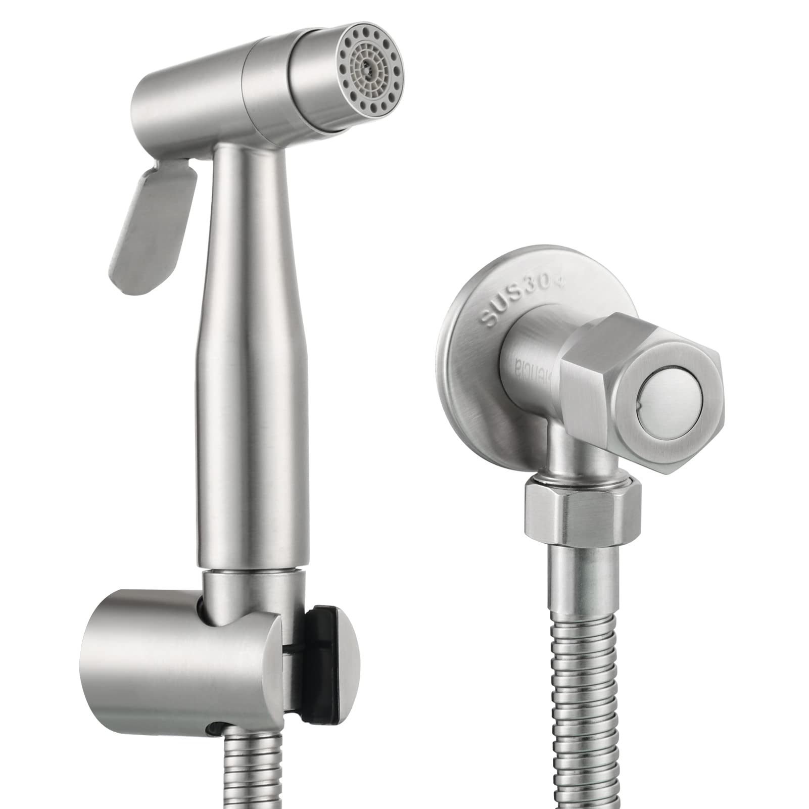 CIENCIA Hand Held Bidet Sprayer Stainless Steel Sprayer Shattaf - Complete Bidet Set for Toilet, Hand Bidet Sprayer for Toilet, WS024AF6