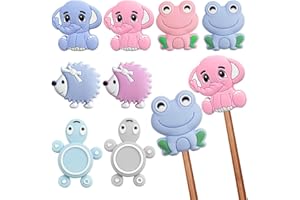 ZZXLLRO 8Pcs Knitting Needle Stoppers, Cute Animals Knitting Needle Point Protectors Frogs Elephants Hedgehogs Turtlesfor Beginners Knitting Crochet Hand DIY Supplies Accessories
