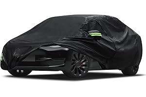 Migaven 6 Layers Car Cover Custom Fit for Model Y Car Cover 2020-2023 Waterproof Full Exterior Cover Rain Snow Protection with Charging Port Ventilated Mesh Door Zipper