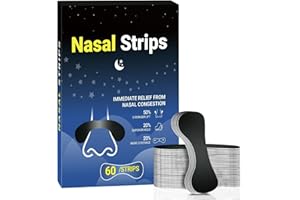ZXNZX Nasal Strips for Snoring（60 Count),Extra Strength Nasal Strips for Breathing,Hypoallergenic Strong Nose Strips Tape, Boost Oxygen Inhale, Improve Sleep Quality,Latex Free Snore Reducing Aids