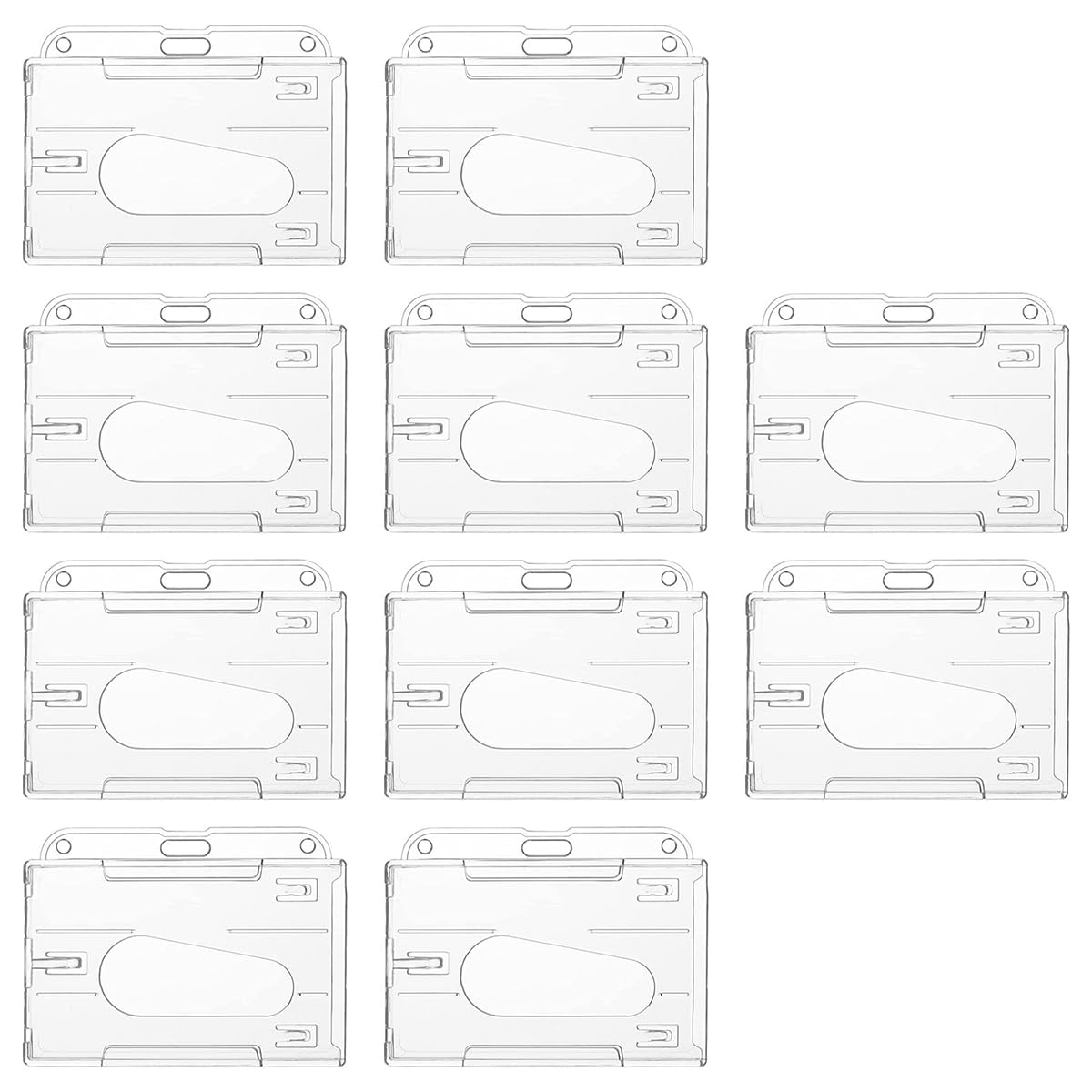 10PCS 91x69MM ID Card Holders Double-Sided Transparent Card Protector with Thumb Slot Card Protective Case Office Products