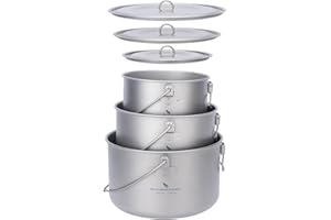 Boundless Voyage Titanium Hanging Pot with Foldable Handle Ultralight Portable for Outdoor Camping Picnic Hiking Cookware