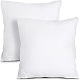 Utopia Bedding Throw Pillows Insert (Pack of 2, White) - 18 x 18 Inches Bed and Couch Pillows - Indoor Decorative Pillows