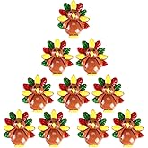 BinaryABC Thanksgiving Turkey Resin Flatback Craft Embellishment,Thanksgiving DIY Crafts Making,10Pcs